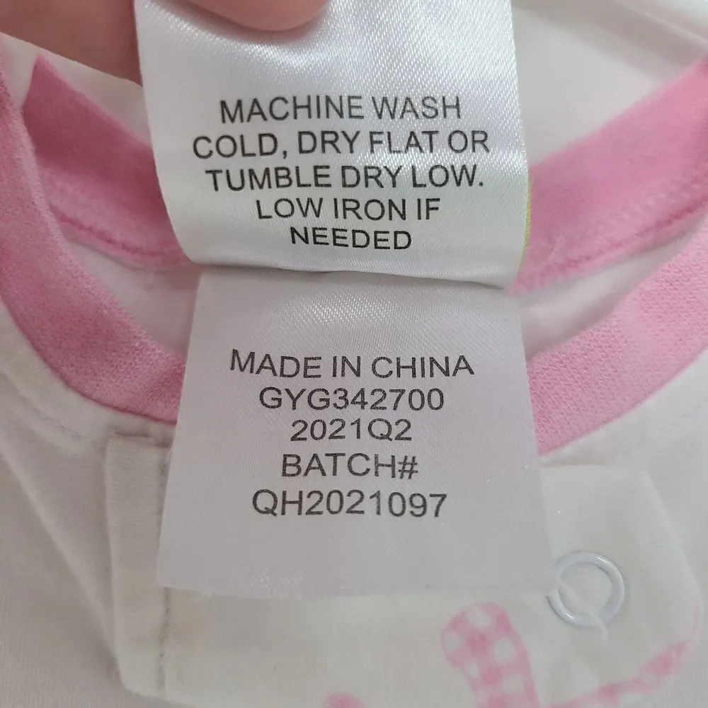 CLASSIC WHIMSY One Piece‎ Sleeper Outfit 3 Months White Pink Gingham Bears
